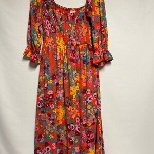 Sugarlips Vibrant Floral Long Sleeve Dress